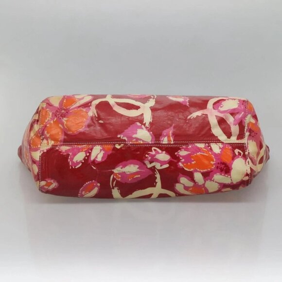 CHANEL High Summer Tote Bag Vinyl Red Silver CC Auth - Picture 9 of 16